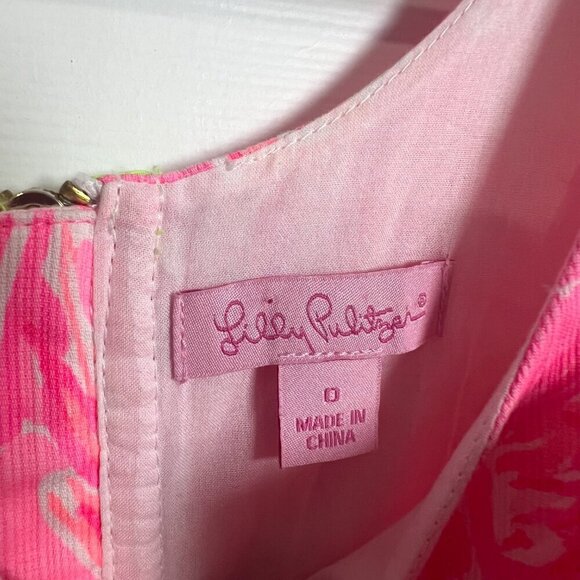 Lilly Pulitzer Mila Shift Hot Pink Flamingo Cocktail Mini Dress Size 0 - Picture 4 of 9